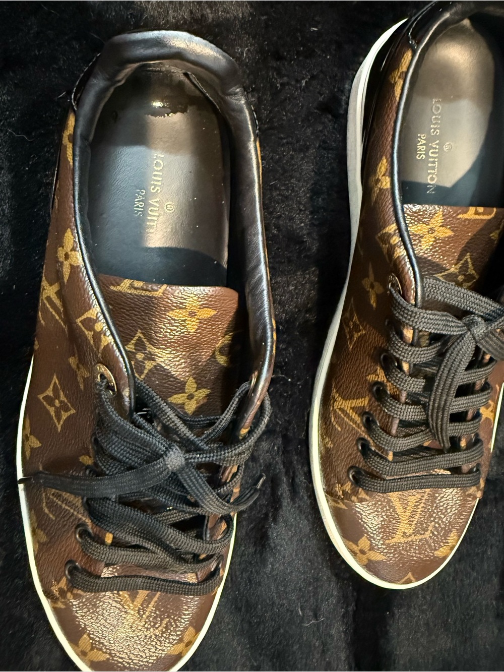 Women’s Louis Vuitton Brown Monogram Leather Sneakers authentic - Picture 5 of 8